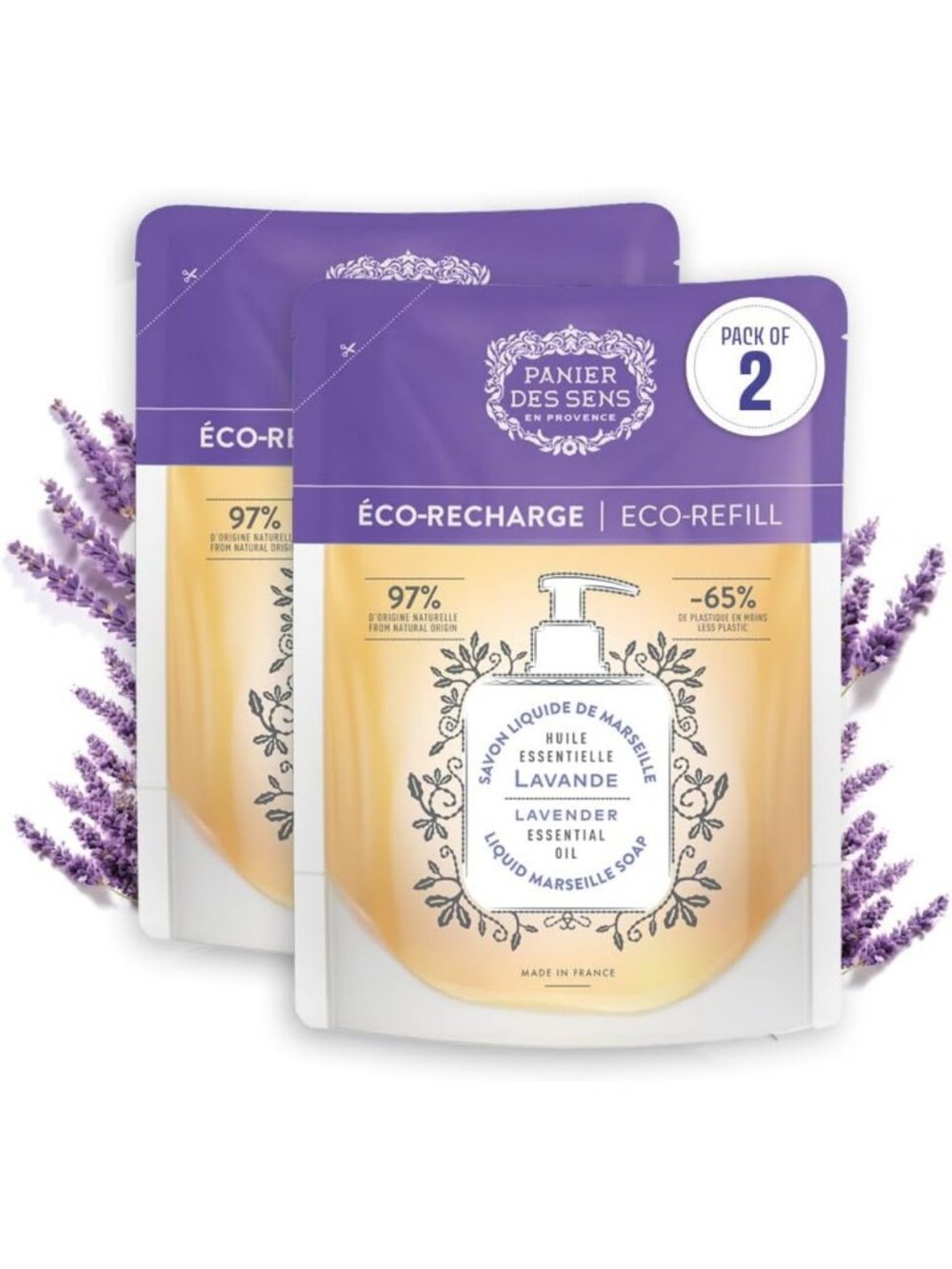 Lavender Liquid Hand Soap Refills, 2-Pack, Moisturizing & Gentle Formula, 34 fl